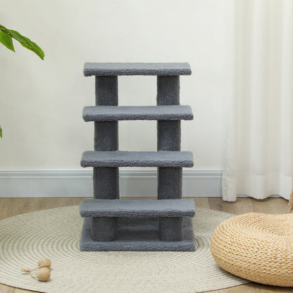 Four-Step Carpeted Cat Stairs — product detail