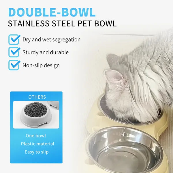 Grey Double Pet Feeding Bowl – supplier product photo