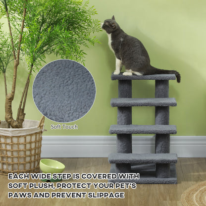 Four-Step Carpeted Cat Stairs — product detail
