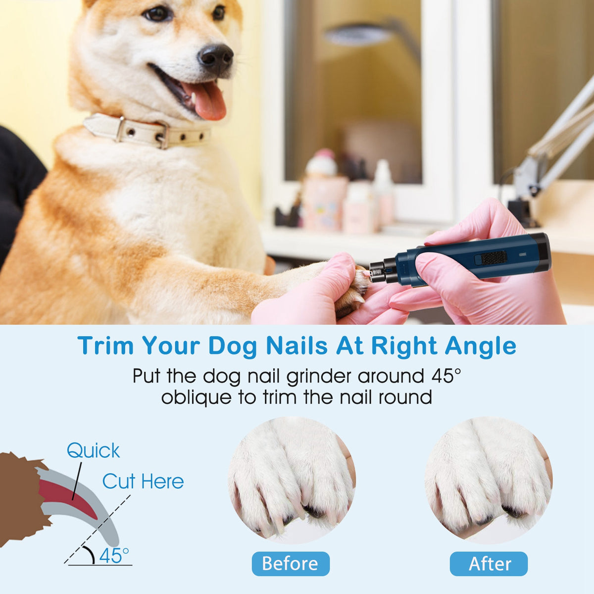 Rechargeable Two-Speed Pet Nail Grinder – supplier product photo