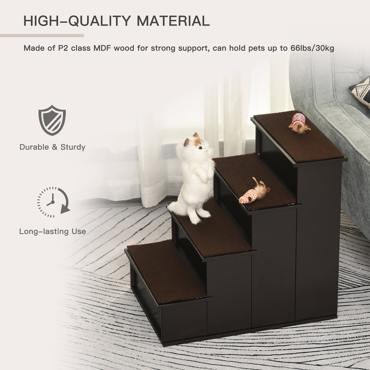 Cushioned Pet Steps — Brown — product detail