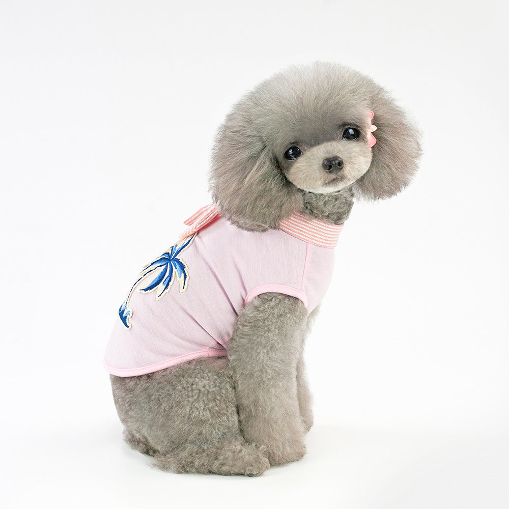 Coconut tree embroidery from pet clothing — product detail