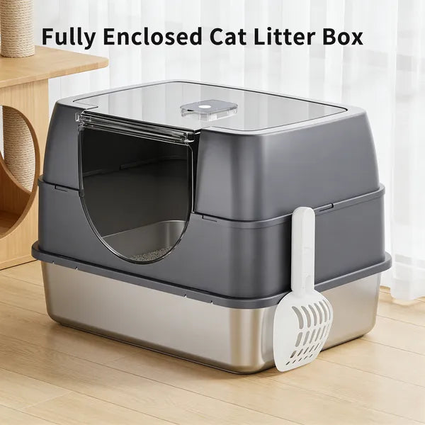 White Covered Steel Cat Litter Box – supplier product photo