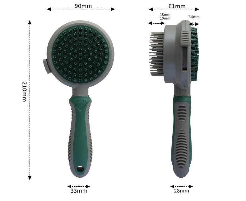 Pet Hair Removal Comb Cat Brush Self Cleaning Slicker Brush Hair Removal Double-sided Massage — product detail