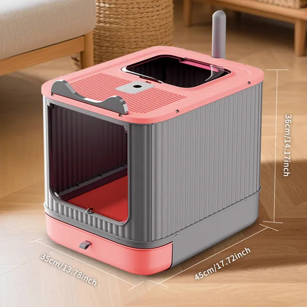 White Dual-Entry Litter Box with Drawer – supplier product photo