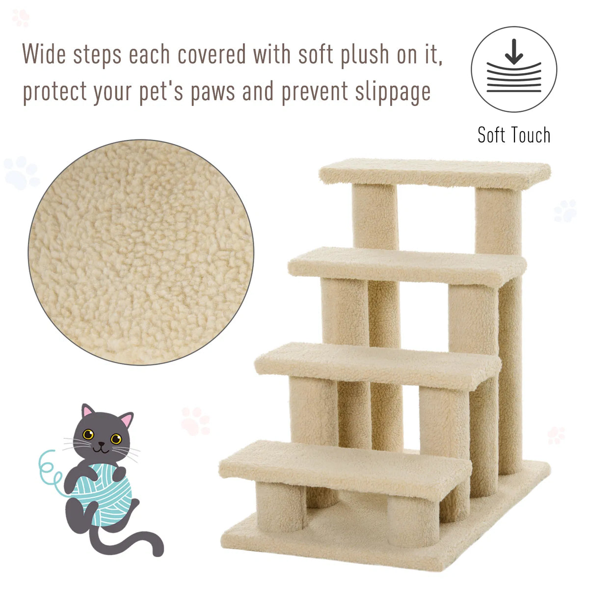 Pet Steps with Scratching Post — product detail