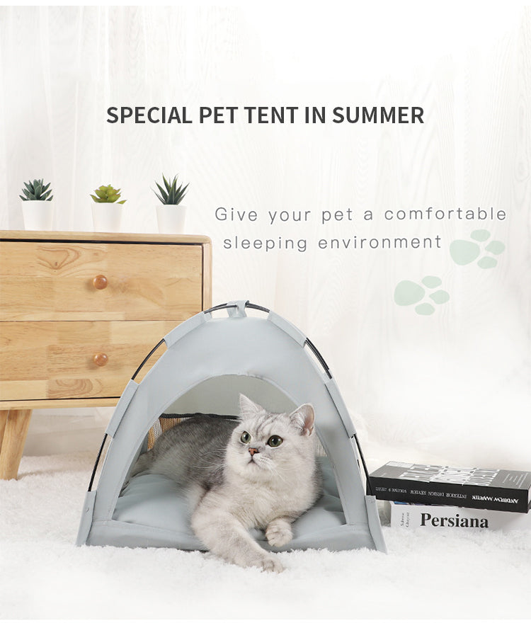 Cat Tent Cooling Mat  Dog House Pet Sofa Camping Dog Bed With Cushion For Dog Kennel Indoor Cat Nest Cat Bed Pets Products — product detail