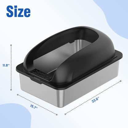 Stainless Steel Litter Box with Scoop and Mat – supplier product photo
