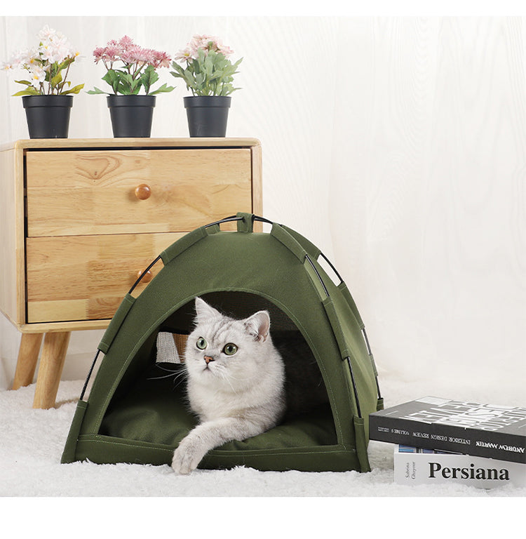 Cat Tent Cooling Mat  Dog House Pet Sofa Camping Dog Bed With Cushion For Dog Kennel Indoor Cat Nest Cat Bed Pets Products — product detail