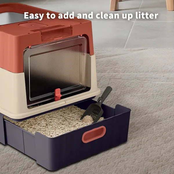 Red Drawer-Style Cat Litter Box – supplier product photo