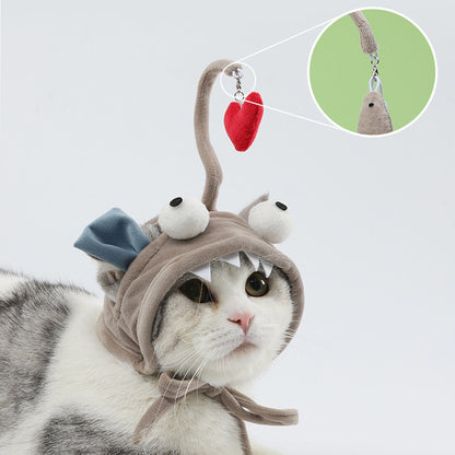 New Head Wearing Feather Funny Cat Stick Funny Cat Toy Stick Gray Big Eye Pet Toys Pet Products — product detail