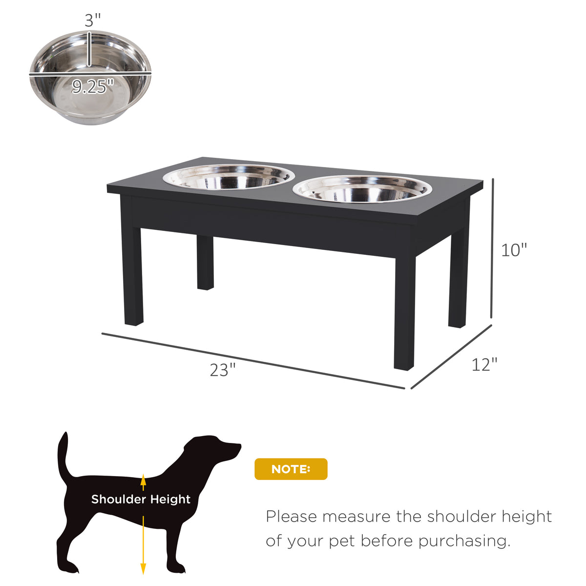 23-Inch Wooden Dog Feeding Station — product detail