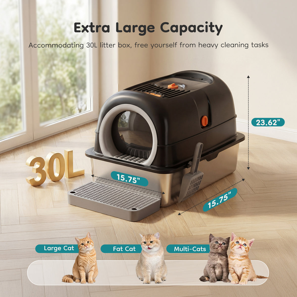 Convertible-Lid Cat Litter Box – supplier product photo
