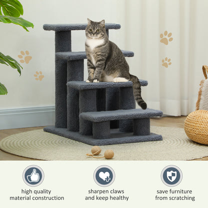 Four-Step Carpeted Cat Stairs — product detail