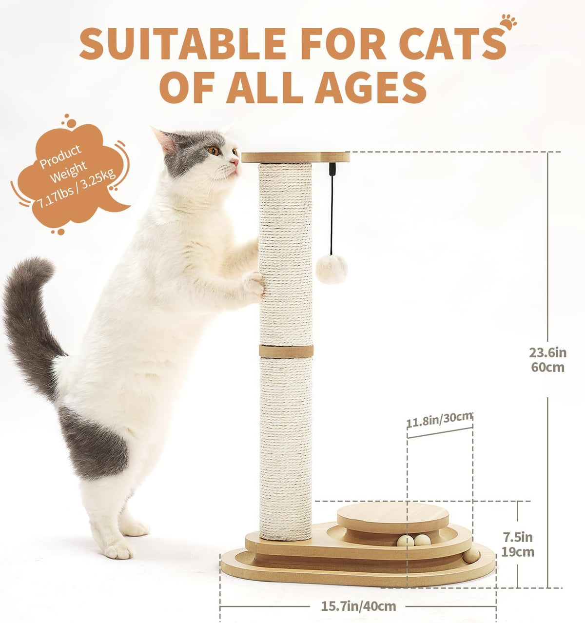 Two-Level Sisal Cat Scratcher — product detail