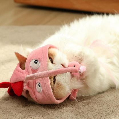 New Head Wearing Feather Funny Cat Stick Funny Cat Toy Stick Gray Big Eye Pet Toys Pet Products — product detail