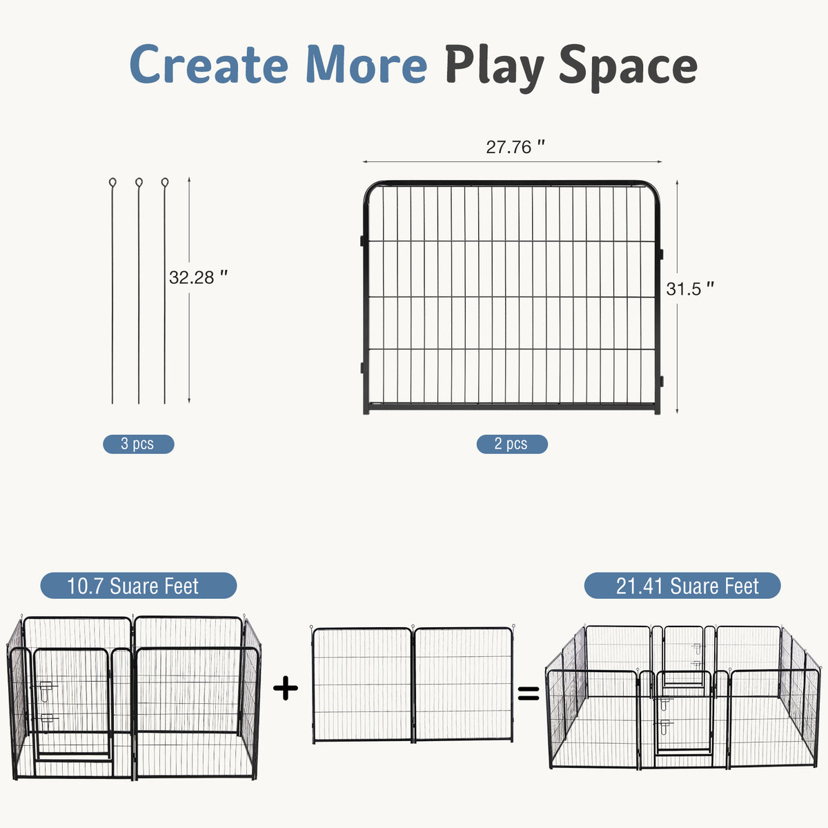 Foldable Metal Pet Fence with Door — product detail