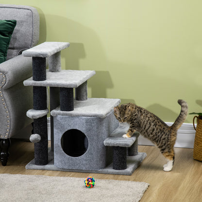 Adjustable Cat Stairs with Condo — product detail