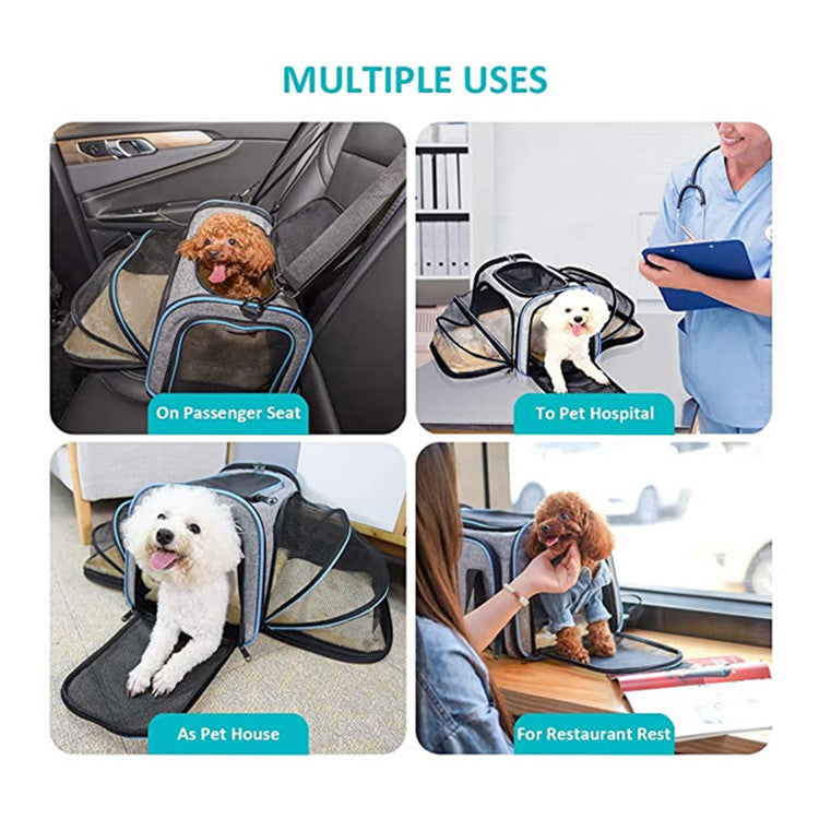 Carrier For Cat Pet Airline Approved Expandable Foldable Soft Dog Carrier Opened Doors Reflective Tapes Cat Travel Bag — product detail