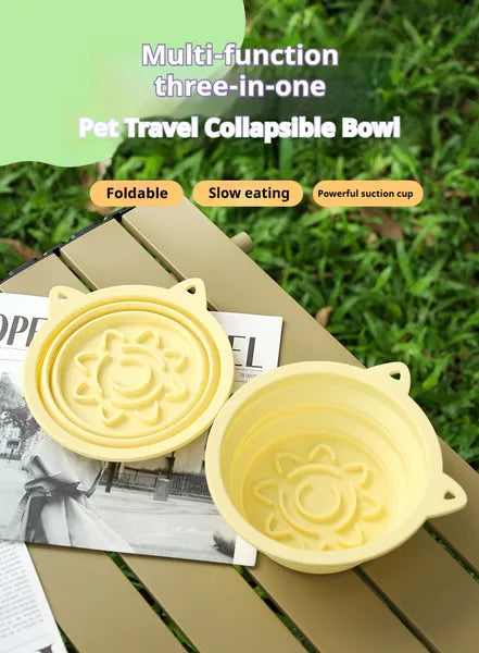 Collapsible pet travel bowl