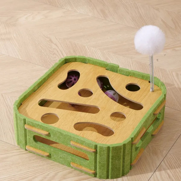 Square Cat Scratcher with Interactive Balls