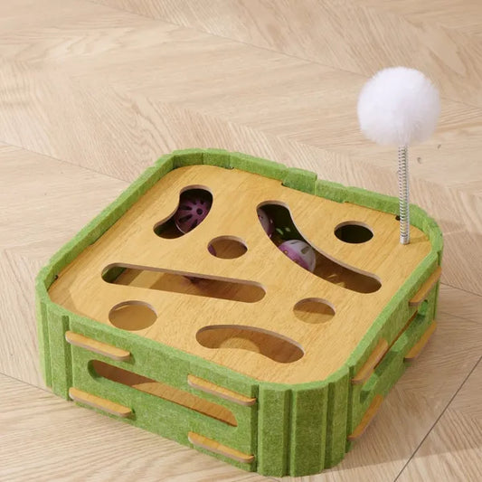 Square Cat Scratcher with Interactive Balls