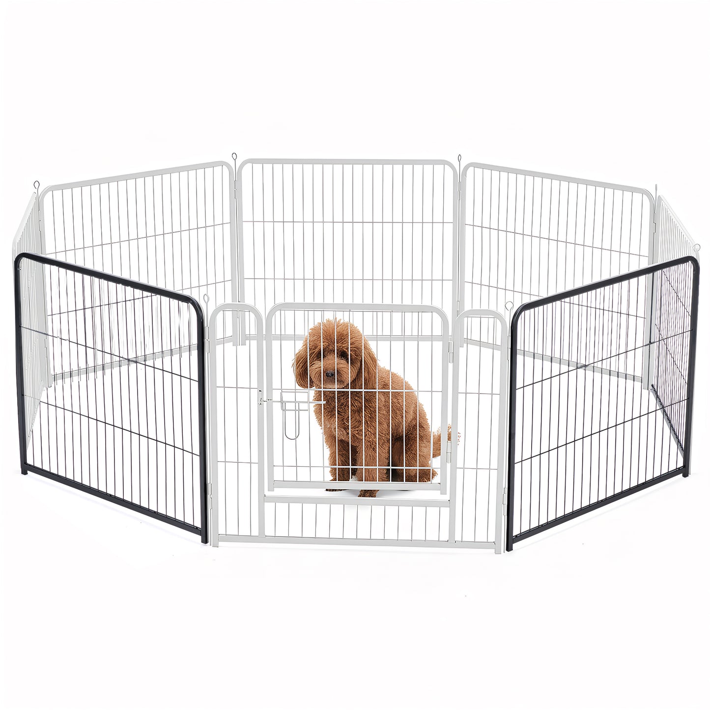 Foldable Metal Pet Fence with Door