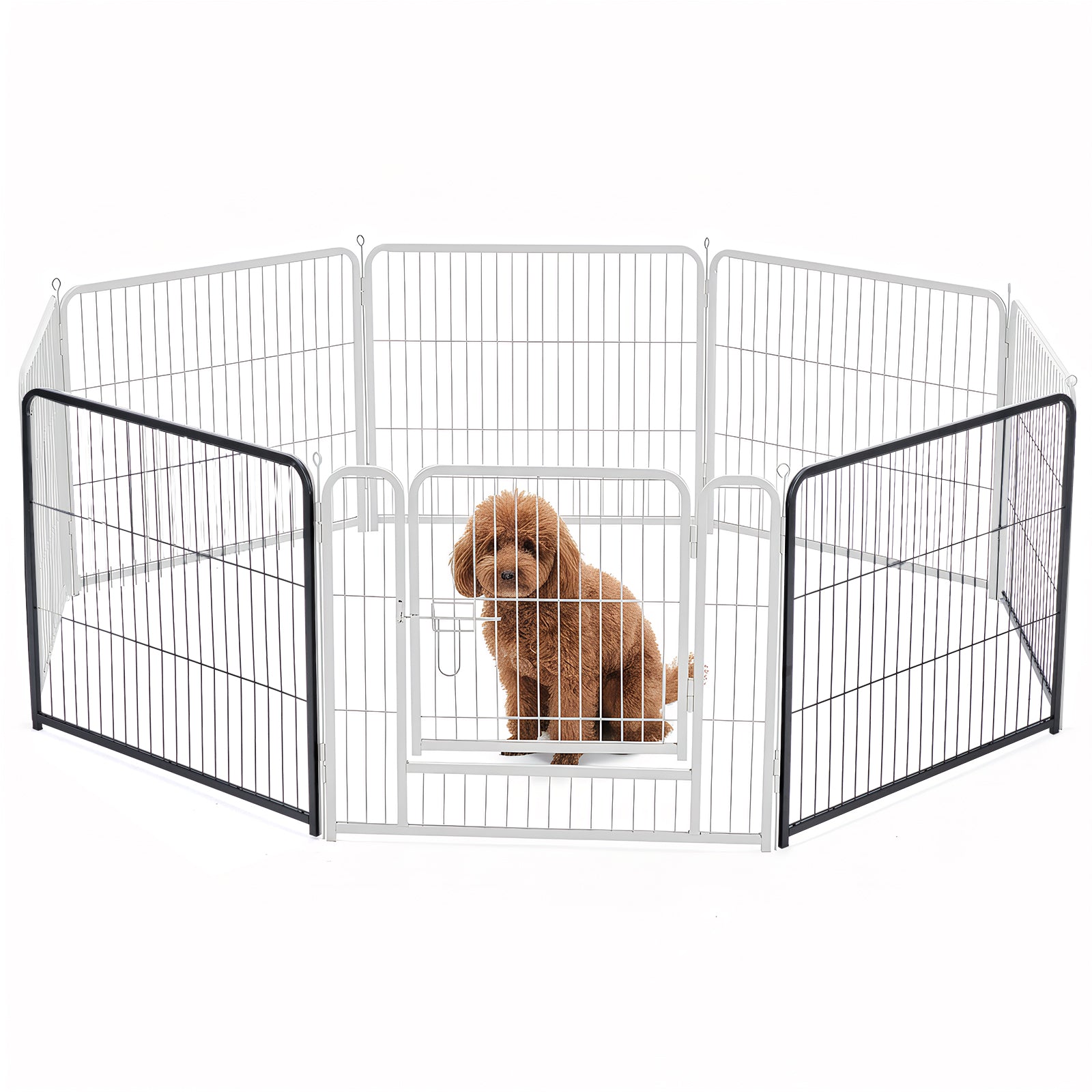 Foldable Metal Pet Fence with Door