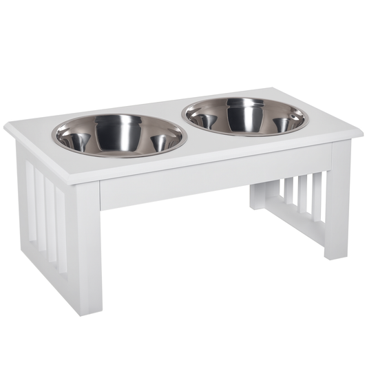 Wooden Puppy Feeding Station