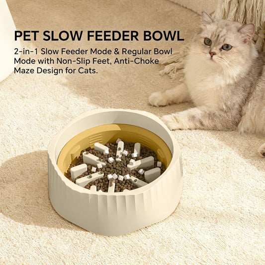 Dual-Mode Cat Feeding Bowl