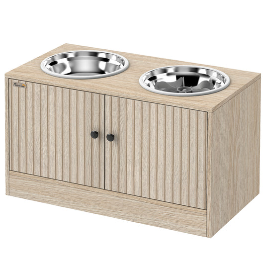Oak-Style Dog Feeding Station with Storage