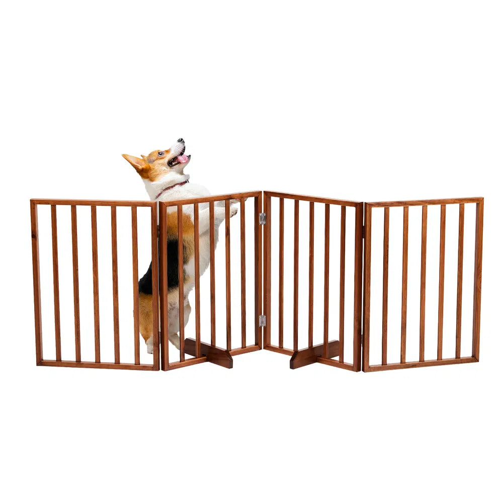 Wooden Dog Gate — Brown