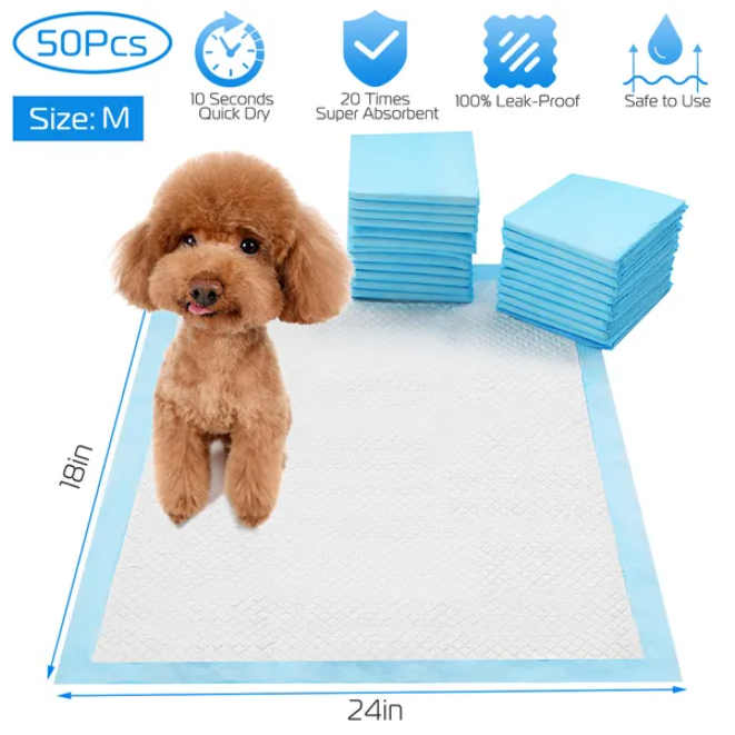 Disposable Dog Training Pads — 50-Pack