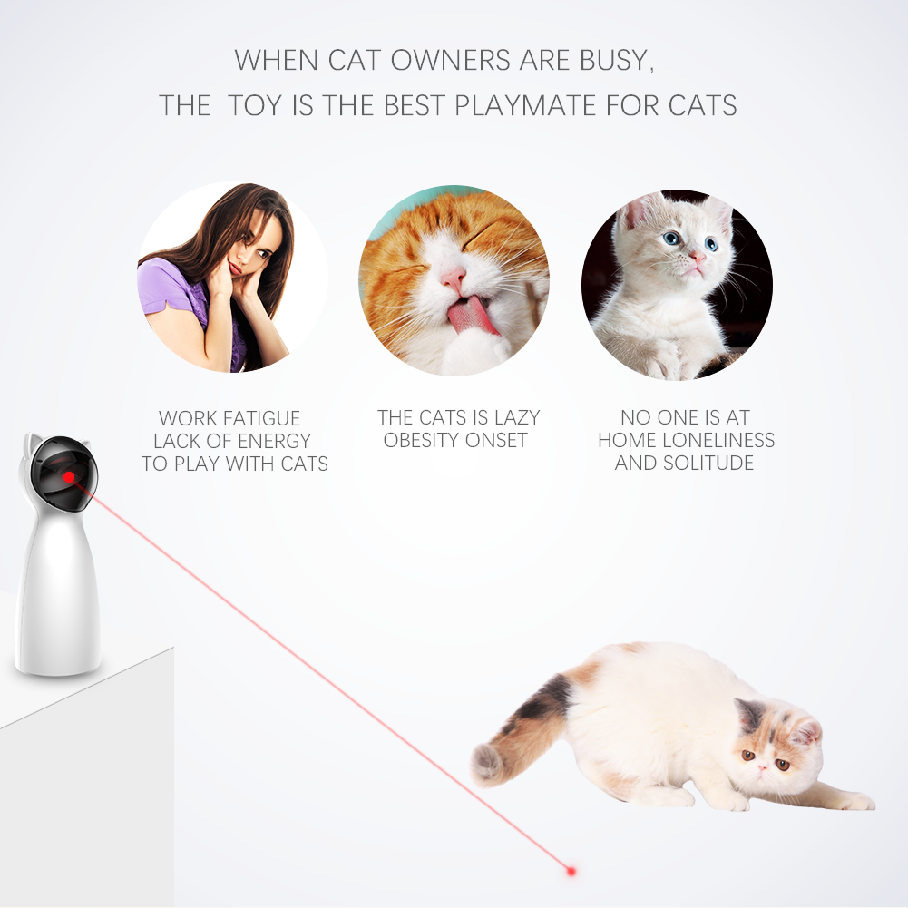 Creative Cat Pet LED Laser Funny Toy Smart Automatic Cat Exercise Training Entertaining Toy — product detail