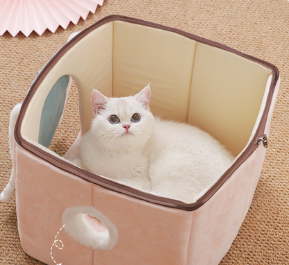 Cat House Removable And Washable Cat Bed Pet Supplies Enclosed Cat House Villa — product detail