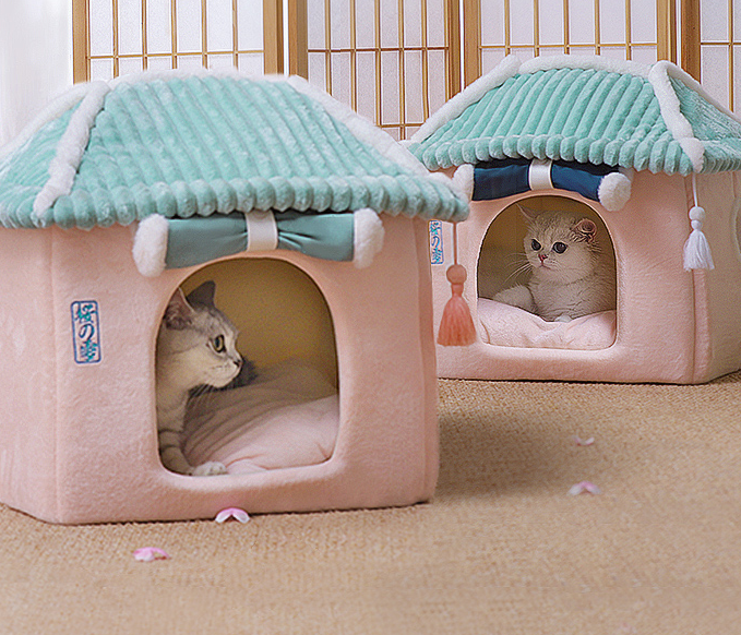 Cat House Removable And Washable Cat Bed Pet Supplies Enclosed Cat House Villa — product detail