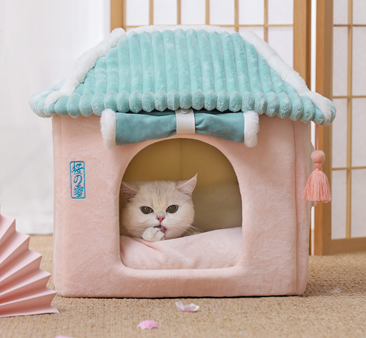 Cat House Removable And Washable Cat Bed Pet Supplies Enclosed Cat House Villa — product detail