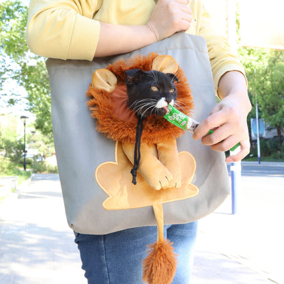 Soft Pet Carriers Lion Design Portable Breathable Bag Cat Dog Carrier Bags Outgoing Travel Pets Handbag With Safety Zippers — product detail