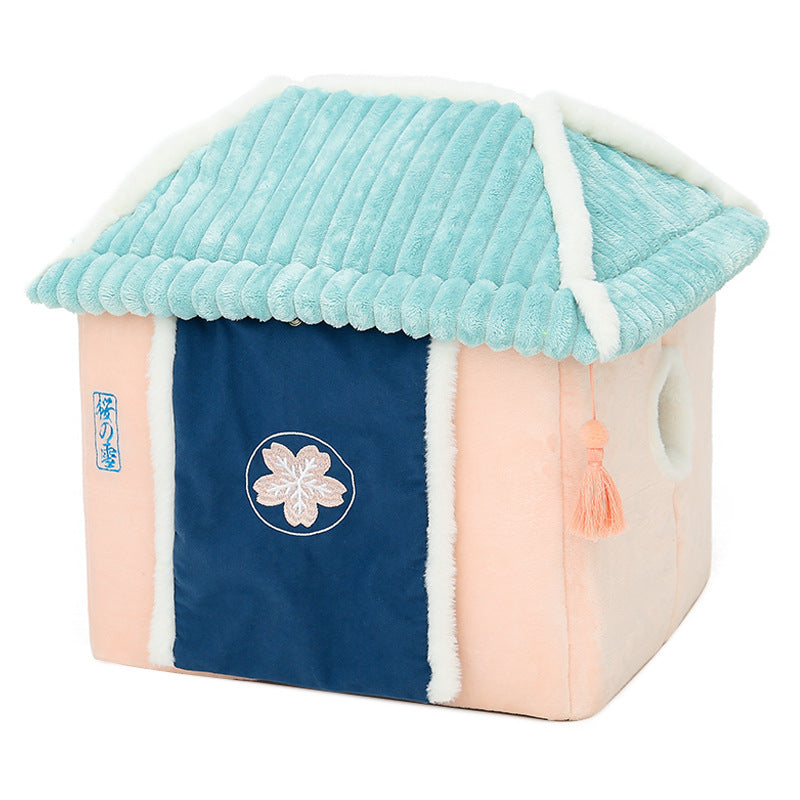 Cat House Removable And Washable Cat Bed Pet Supplies Enclosed Cat House Villa — product detail