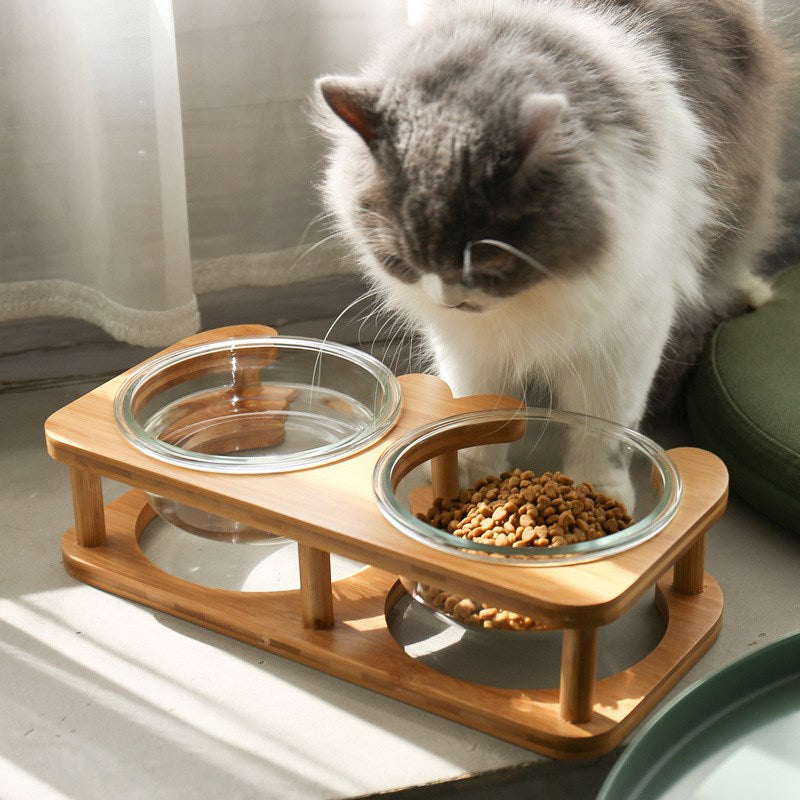 Glass cat bowl cat food bowl cat food bowl — product detail