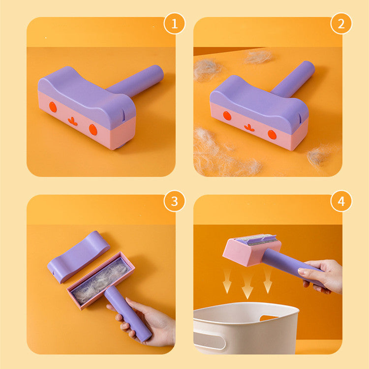 New Pet Hair Roller Remover Lint Brush 2-Way Dog Cat Comb Tool Convenient Cleaning Dog Cat Fur Brush Base Home Furniture Sofa — product detail