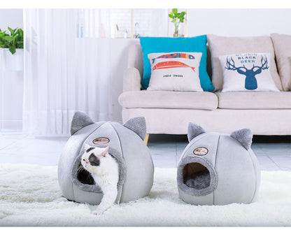 Semi-enclosed warm and fluffy pet nest — product detail