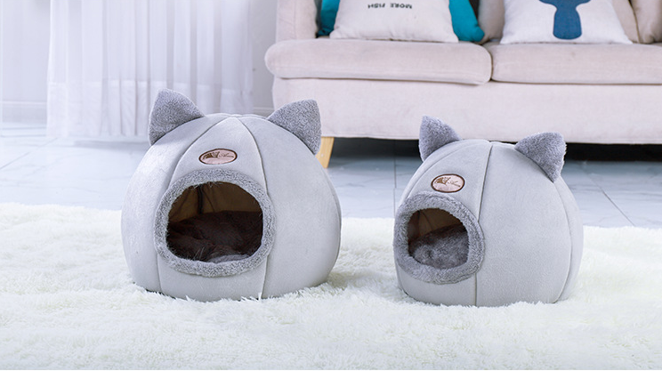 Semi-enclosed warm and fluffy pet nest — product detail