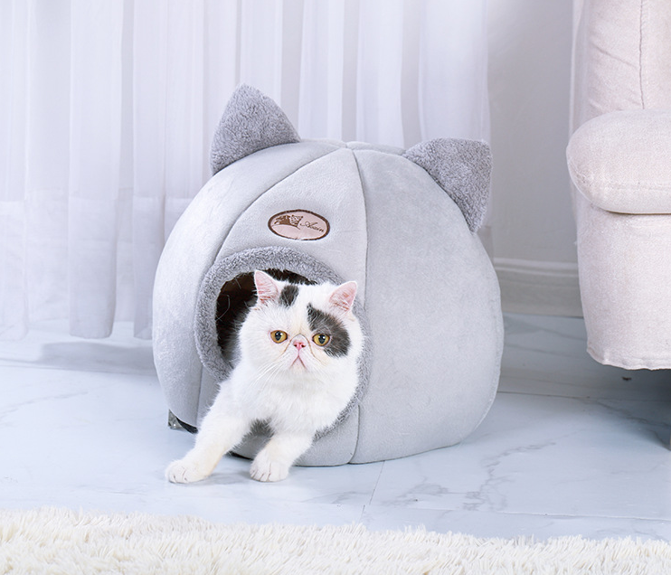 Semi-enclosed warm and fluffy pet nest — product detail