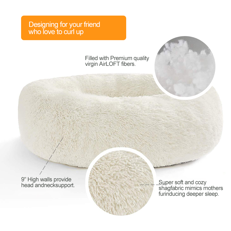 Round Plush Cat Bed — product detail