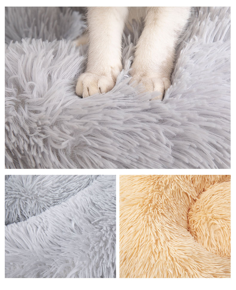 Round Plush Cat Bed — product detail