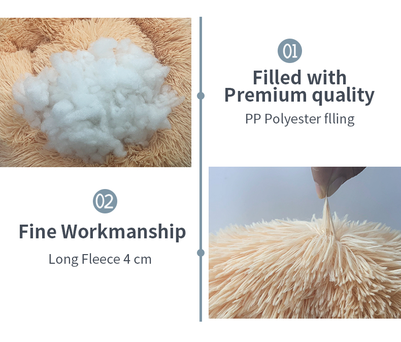 Round Plush Cat Bed — product detail