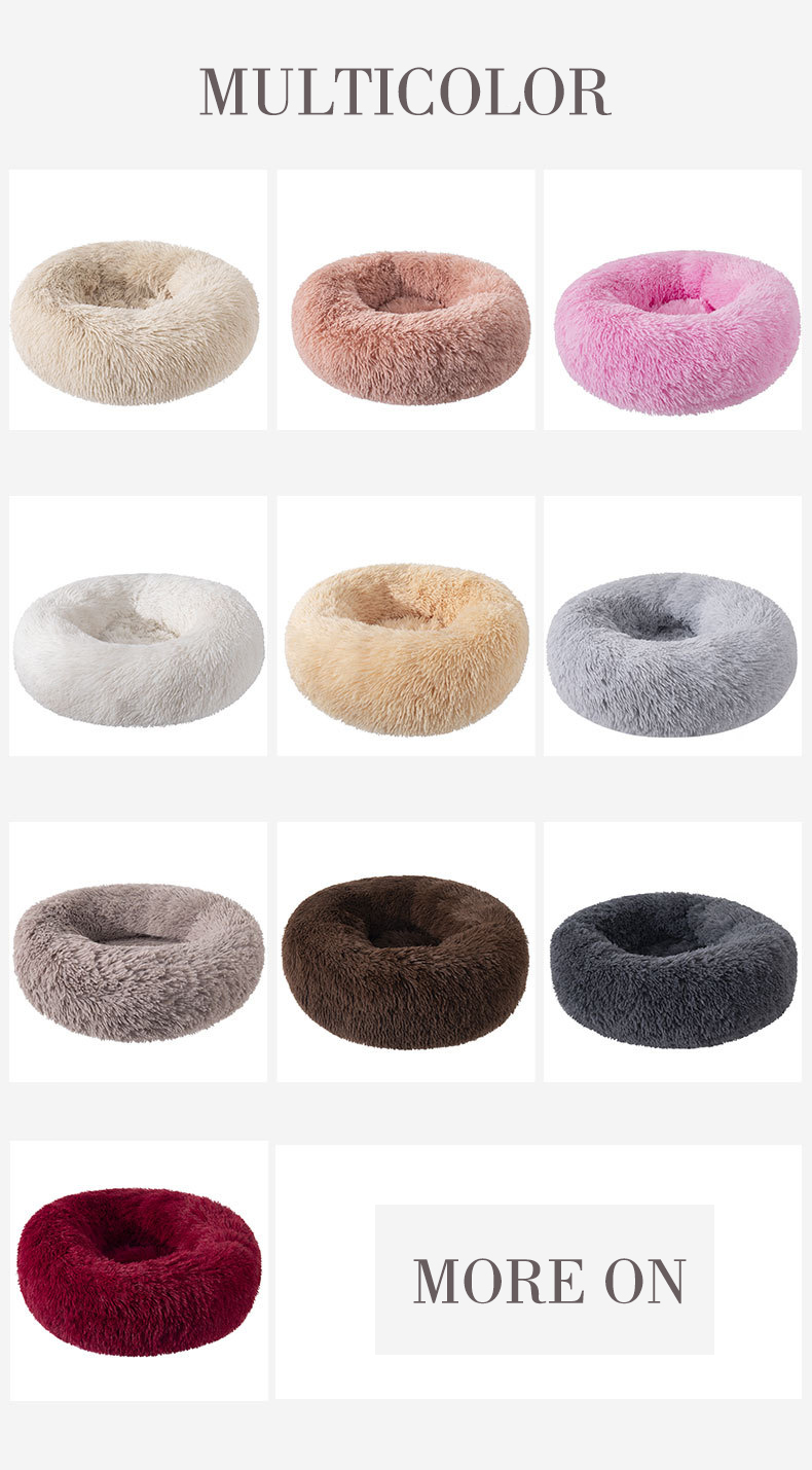 Round Plush Cat Bed — product detail