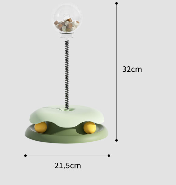 Cat Leakage Food 2 In 1 Toys Turntable Ball Toys Kitten Funny Cat Training Spring Ball Cat Supplies Pet Products — product detail