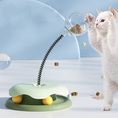 Cat Leakage Food 2 In 1 Toys Turntable Ball Toys Kitten Funny Cat Training Spring Ball Cat Supplies Pet Products — product detail